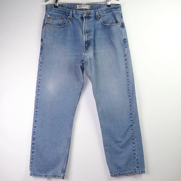 Vtg Levis 505 Distress Regular Fit Dad Jean 38/30 - Picture 1 of 7